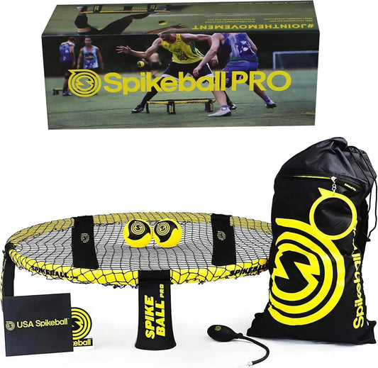 Roundnet-Set, mit Ball und Pumpe, mit Transporttasche, mit Bällen; Spikeball-Spielset für Garten, Strand und Freizeitspiel
