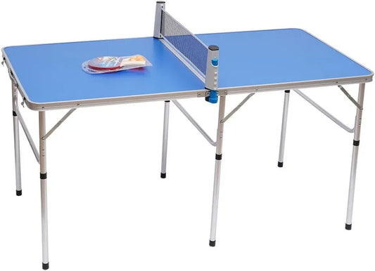 Tischtennisplatte für Training und Freizeitspiel, klappbare Konstruktion, für den Innenbereich, mit Netz, mit Schlägern, Tischtennistisch