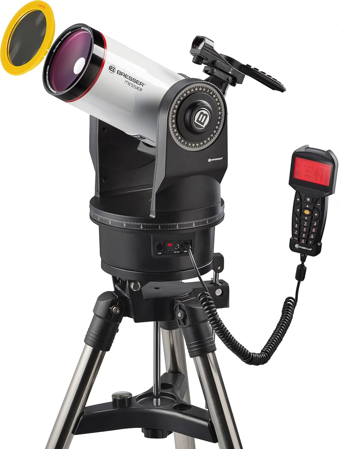 BRESSER Messier MCX-102 mit 1470mm Astronomisches Teleskop, 1470 mm Brennweite, mit GoTo-Steuerung, mit Stativ