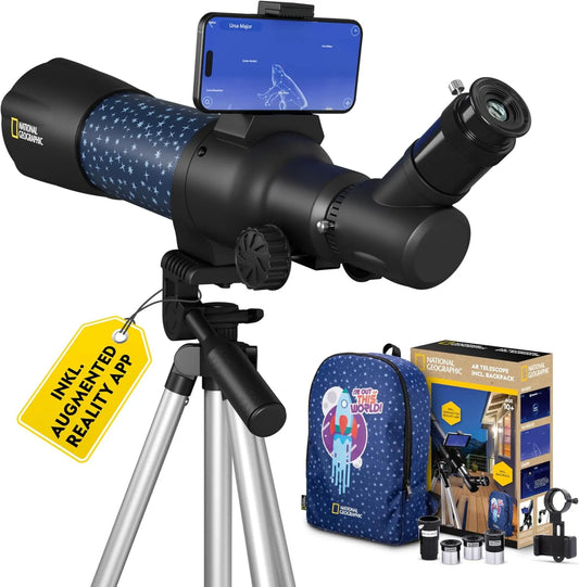National Geographic smartes AR Kinderteleskop mit Astronomisches Teleskop, Beobachtungsfernrohr für Einsteiger und Erwachsene