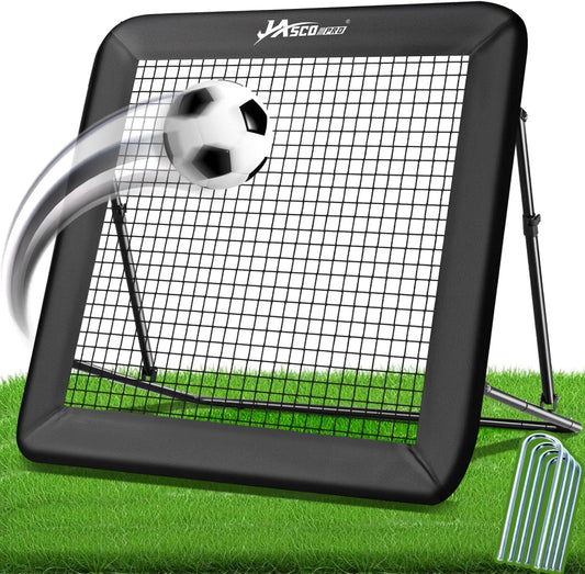 Ball-Rebounder mit Rückprallnetz, Kickback-Trainingsnetz, für Fußball, Handball und Ballkontrolle, JASCOPRO