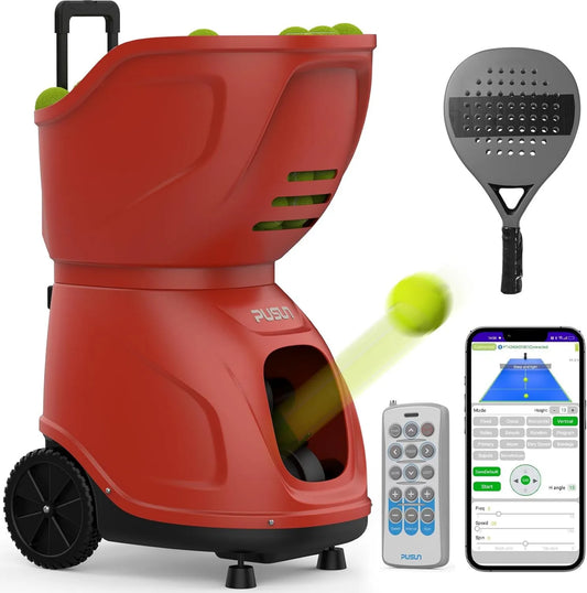 Padel-Ballmaschine, automatischer Padel-Trainer, mit App-Steuerung, für Solo- und Vereinstraining, PUSUN