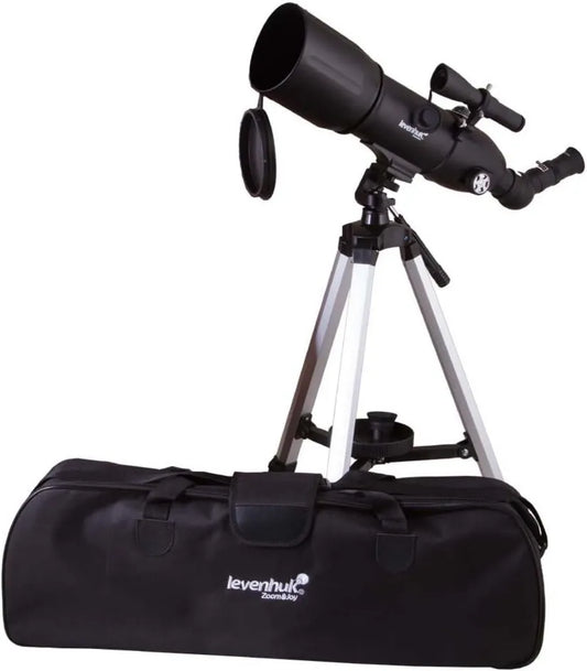 Astronomisches Refraktor-Teleskop Levenhuk Skyline Travel 80, Linsenteleskop für Himmelsbeobachtung, für Mond, Planeten und terrestrische Beobachtung