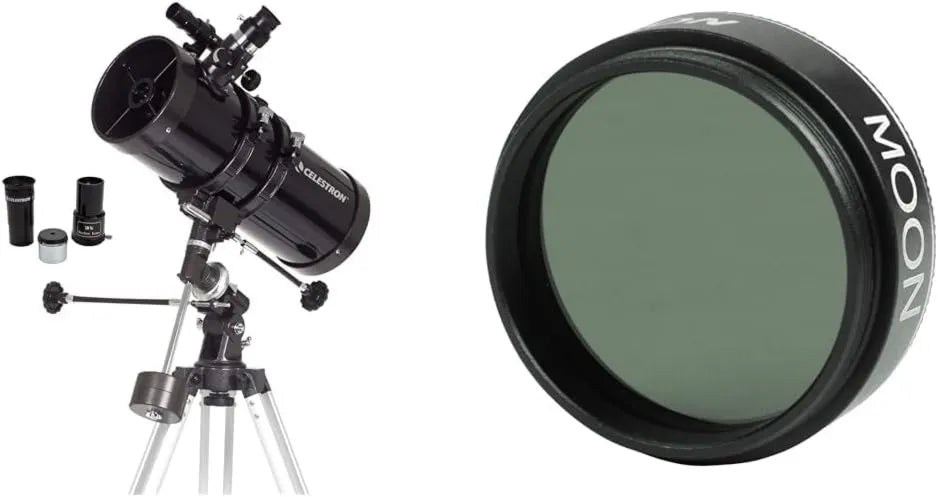 Astronomisches Reflektor-Teleskop Celestron PowerSeeker 127EQ Spiegelteleskop, Newton-Spiegelteleskop, mit Mondfilter, für Beobachtung von Mond