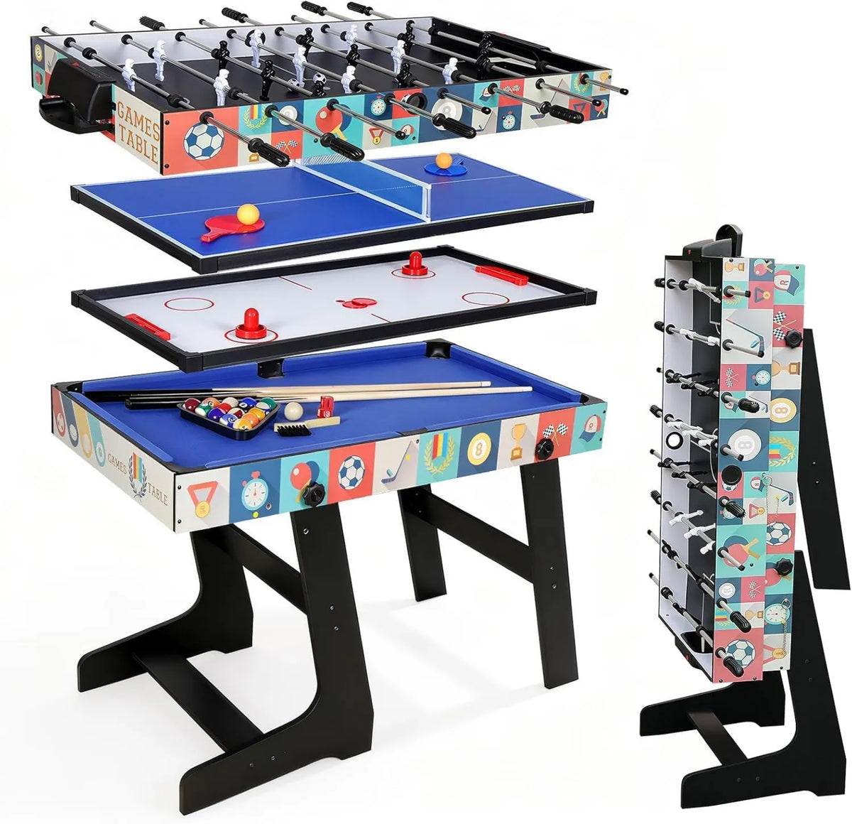 Multifunktionaler Spieltisch für Spielzimmer und Familienfreizeit, 81 cm, Mehrfach-Spieltisch