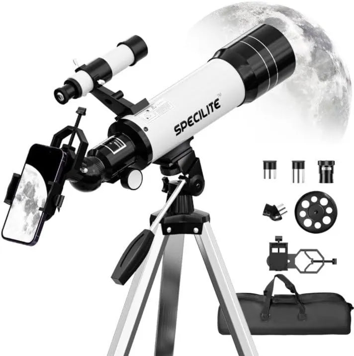 Linsenteleskop für Himmelsbeobachtung, Astronomisches Refraktor-Teleskop, 16x120, 120x, 70 mm, 400 mm, mit Stativ