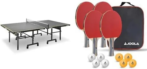 JOOLA Tennis-Set für Training und Freizeitspiel, klappbare Konstruktion, für den Innenbereich, 76 cm, Tennisschläger mit Zubehör