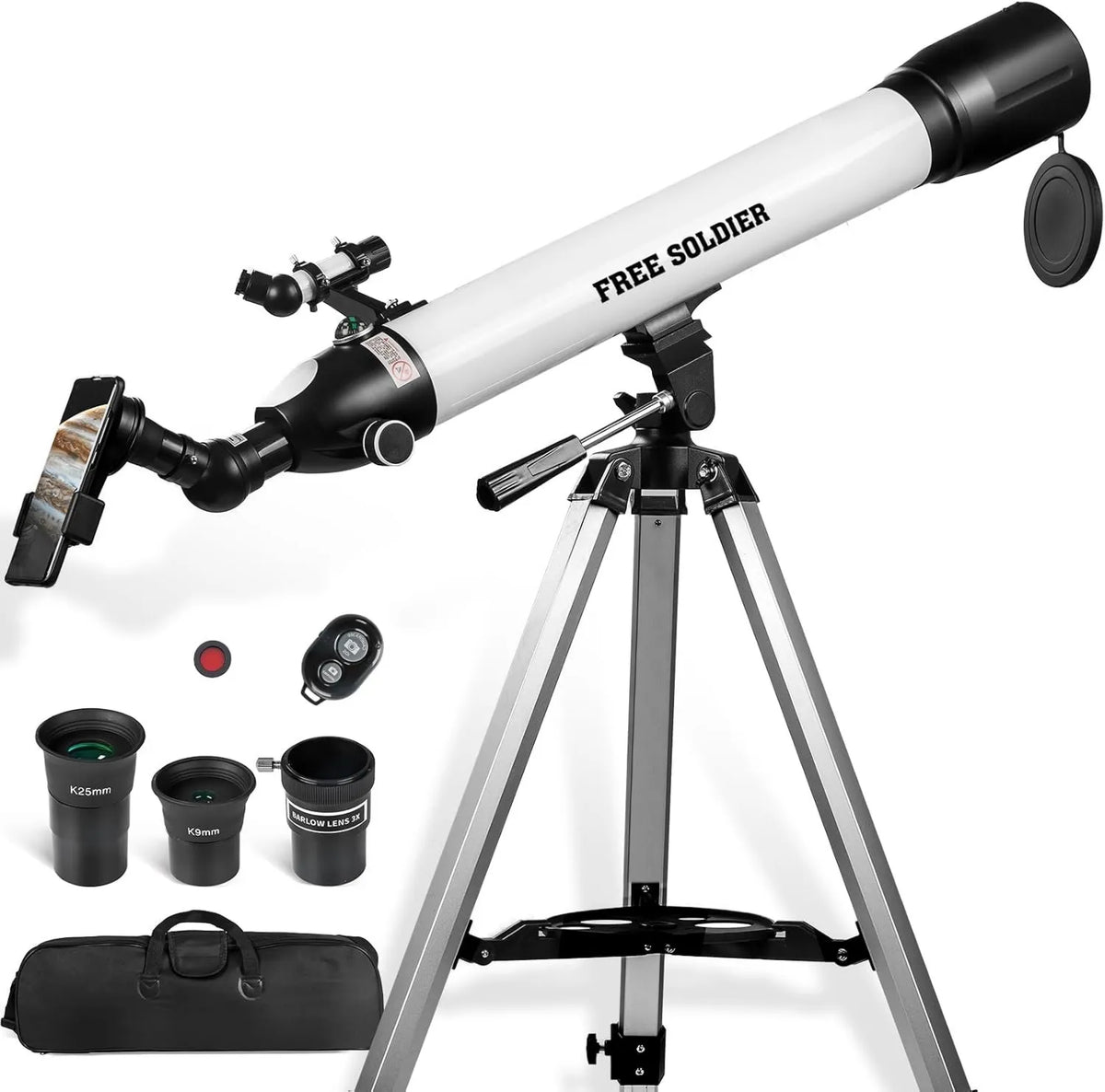 Astronomisches Refraktor-Teleskop, mit WLAN, mit Stativ, Linsenteleskop für Himmelsbeobachtung für Mond, Planeten und terrestrische Beobachtung
