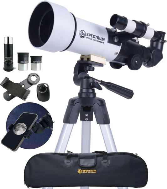 Astronomisches Refraktor-Teleskop, 70 mm, mit Transporttasche, Linsenteleskop für Himmelsbeobachtung für Mond, Planeten und terrestrische Beobachtung