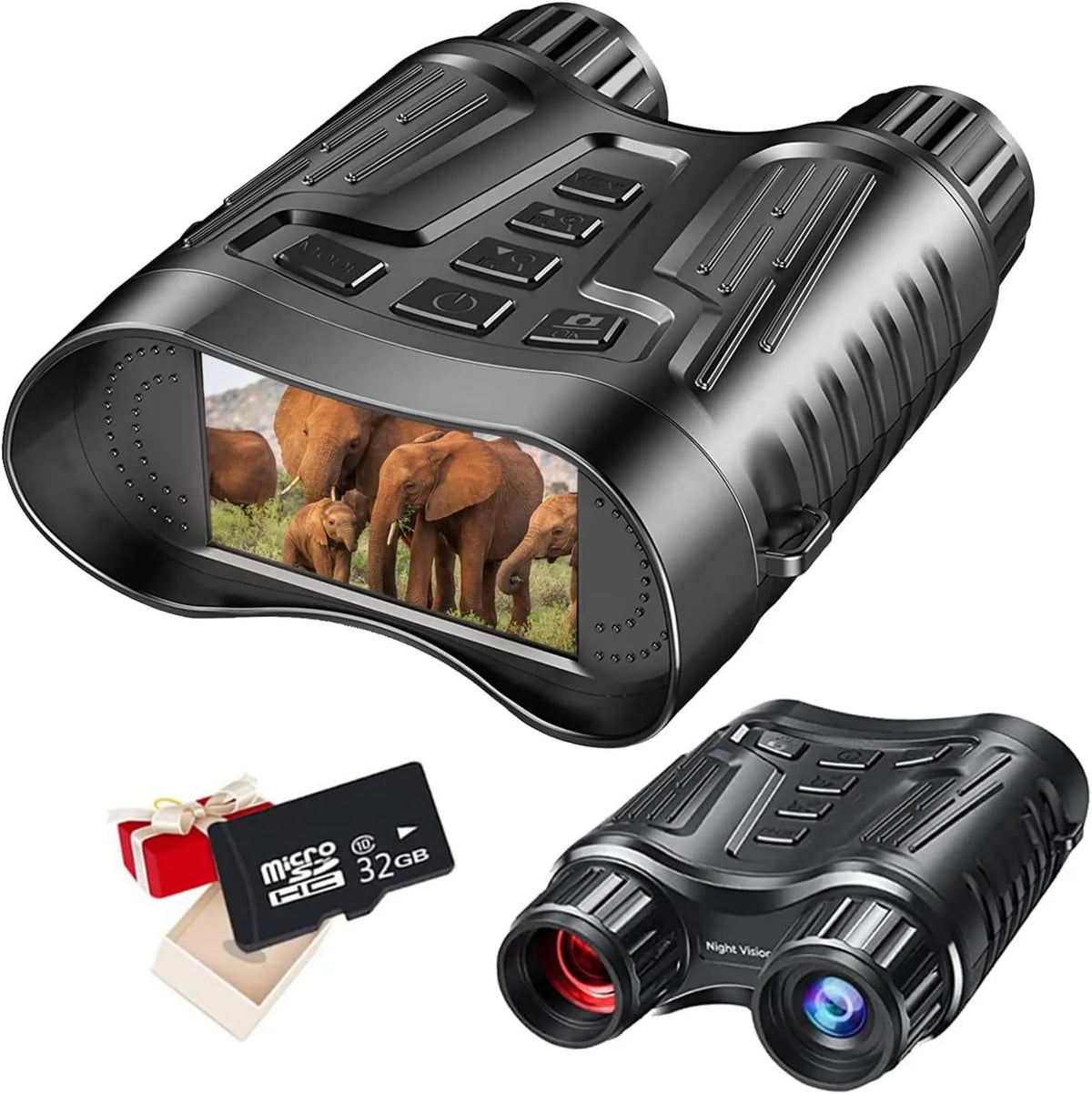 Digitales Nachtsichtgerät, Infrarot-Fernglas mit Foto- und Videoaufnahme, 4K, 300M, 32GB, 36M, für Tierbeobachtung, Camping