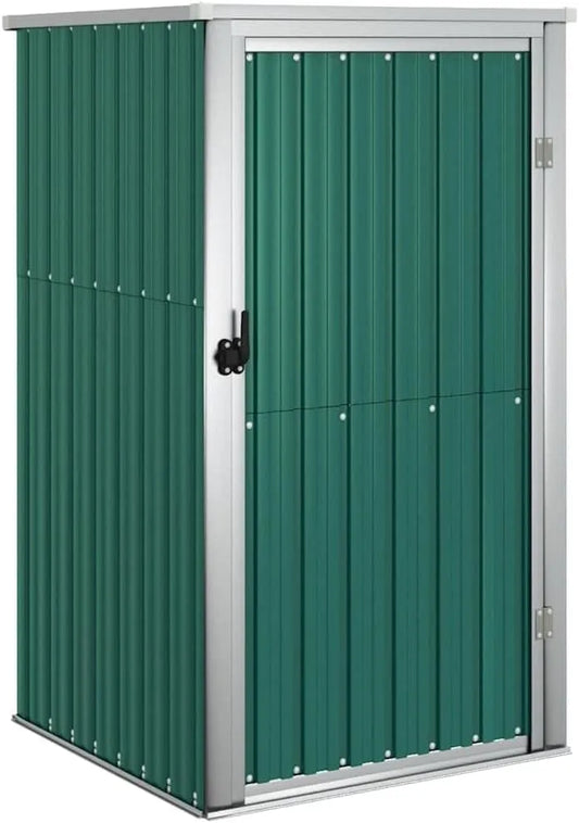 vidaXL Gerätehaus, aus verzinktem Stahl, 88 x 89 x 161 cm, grün, für Gartengeräte und Werkzeug