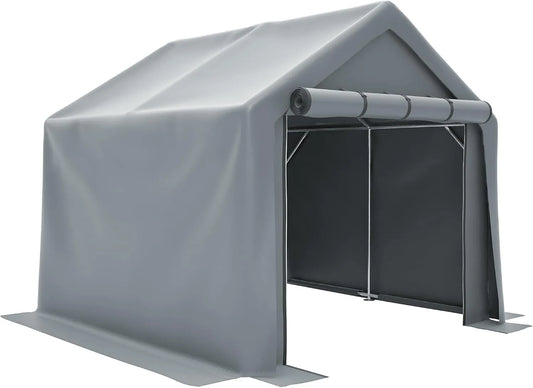 Gerätehaus Dunkelgrau – 244 x 241 x 217 cm, für Fahrräder und Zubehör