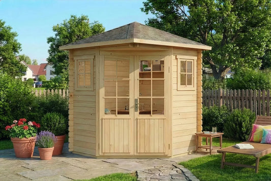 Gerätehaus – 220 x 220 cm, für Gartengeräte, Werkzeug und Außenlagerung