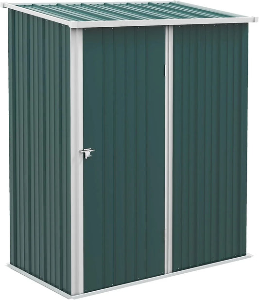 Outsunny Gerätehaus – aus Metall, 5 x 3ft, abschließbar, grün, für Gartengeräte, Werkzeug und Außenlagerung