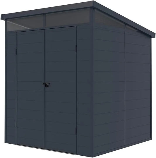 Westmann Gerätehaus – aus Kunststoff, 190 x 192 x 215 cm, anthrazit, für Gartengeräte, Werkzeug und Außenlagerung