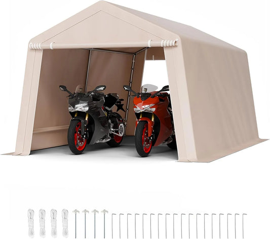 VEVOR Gerätehaus – 305 x 457 x 243 cm, grau, für Fahrräder und Zubehör