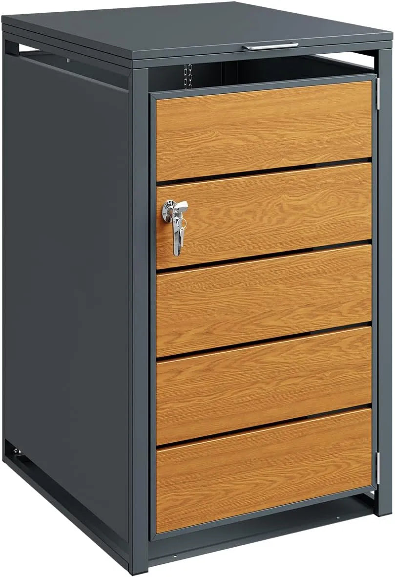 Mülltonnenbox – aus Metall, 69,2 x 116,2 x 80,2 cm, 240 L, als Sichtschutz und Unterstand für Abfalltonnen