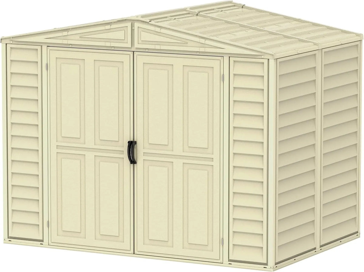 Duramax Gerätehaus – aus Kunststoff, 3.85 m², 8 x 6, für Gartengeräte, Werkzeug und Außenlagerung