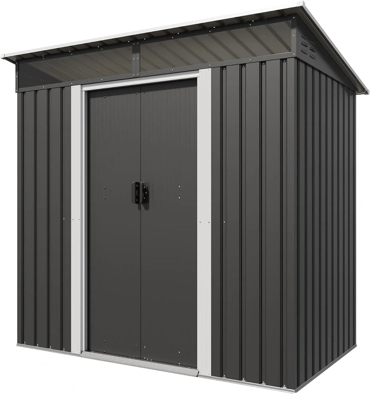 Gerätehaus – aus Metall, 183 x 109 x 182 cm, 3.6 m³, mit Pultdach, anthrazit, für Gartengeräte, Werkzeug und Außenlagerung