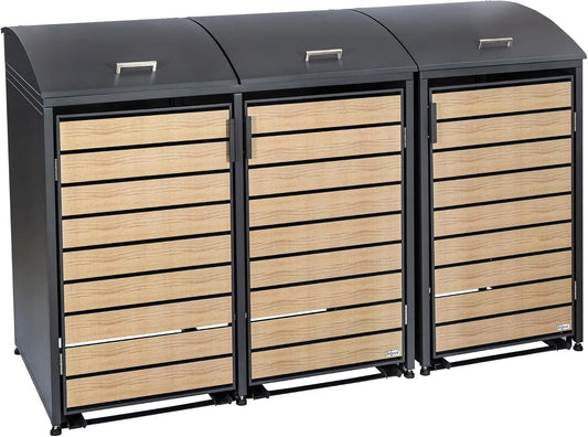 Mülltonnenbox – für 3 Mülltonnen, als Sichtschutz und Unterstand für Abfalltonnen, als Mülltonnen-Sichtschutz im Garten
