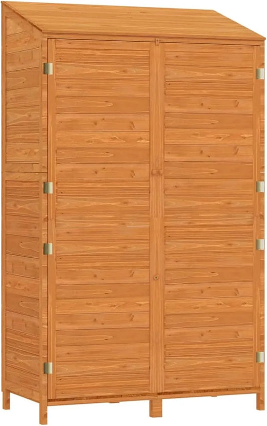 Gerätehaus – aus Holz, 102 x 52 x 174,5 cm, braun, für Gartengeräte, Werkzeug und Außenlagerung, Festnight