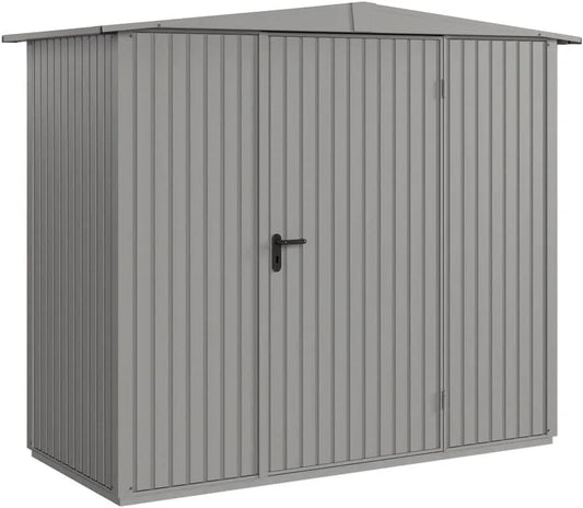 Gerätehaus, aus Aluminium, 8,02 m², mit Satteldach, für Gartengeräte, Werkzeug und Außenlagerung