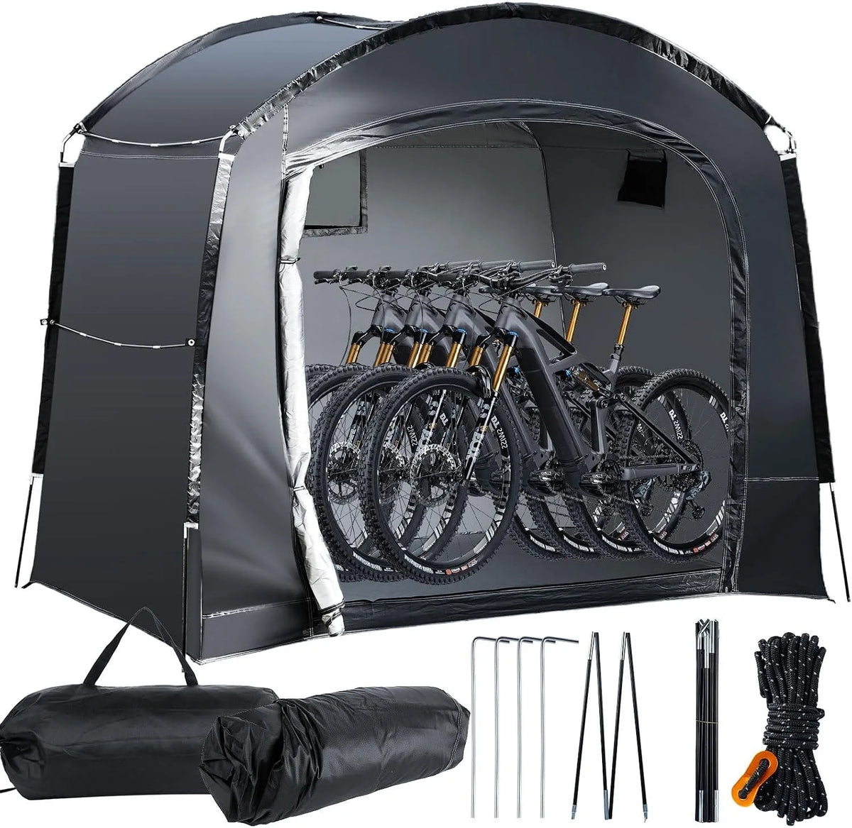 Fahrradgarage – 2,2 x 1,5 x 1,8 m, wetterfest, für Gartengeräte und Fahrräder