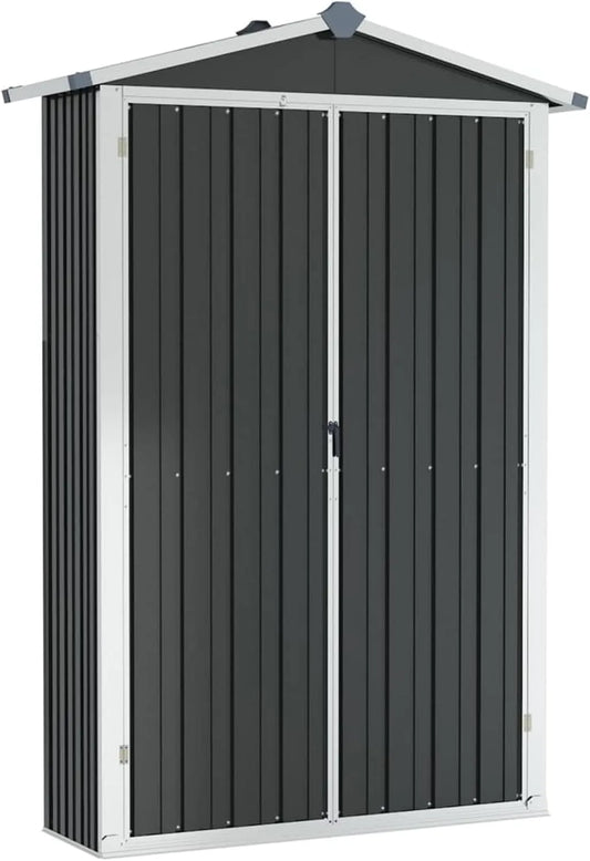 Gerätehaus – aus Stahl, 116 x 45 x 175 cm, anthrazit, für Gartengeräte und Werkzeug