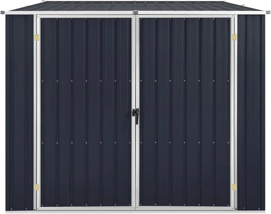 Gerätehaus 46255, aus verzinktem Stahl, 195 x 198 x 159 cm, anthrazit, für Gartengeräte, Werkzeug und Außenlagerung