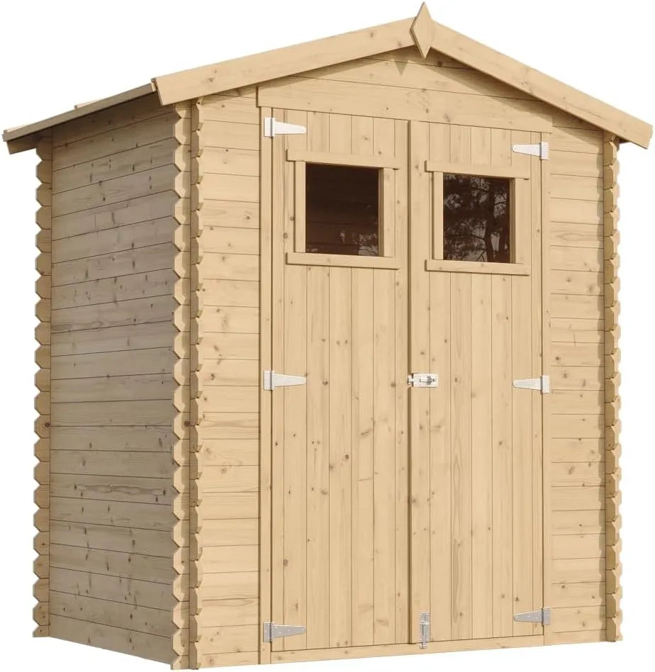 TIMBELA Gerätehaus M367, aus Holz, 1.98 m², wetterfest, für Fahrräder und Zubehör