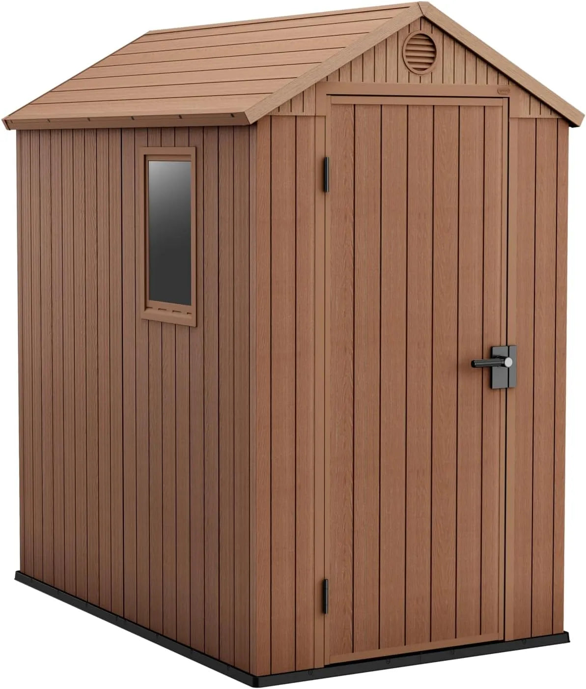Keter Gerätehaus Darwin, 125,8 x 184,5 x 205 cm, 2 m², 4 x 6, braun, für Gartengeräte, Werkzeug und Außenlagerung