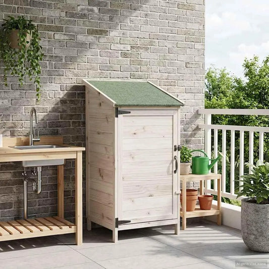 Gerätehaus – 59 x 56 x 113,5 cm, abschließbar, wetterfest, für Gartengeräte, Werkzeug und Außenlagerung