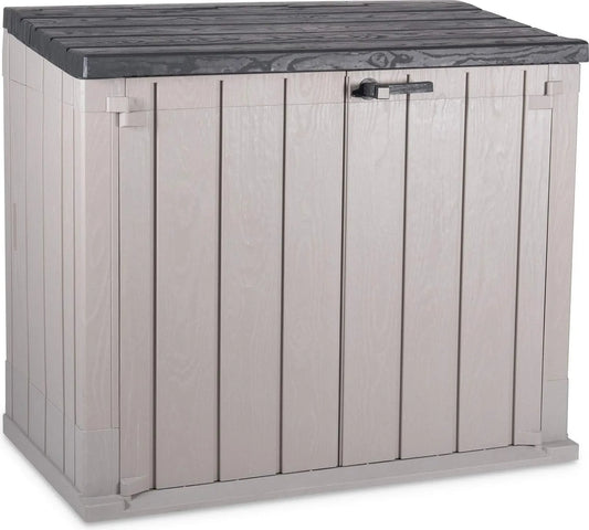 Mülltonnenbox – für 2 Mülltonnen, aus Kunststoff, 129,5 x 74,5 x 111 cm, 120 l, als Sichtschutz und Unterstand für Abfalltonnen