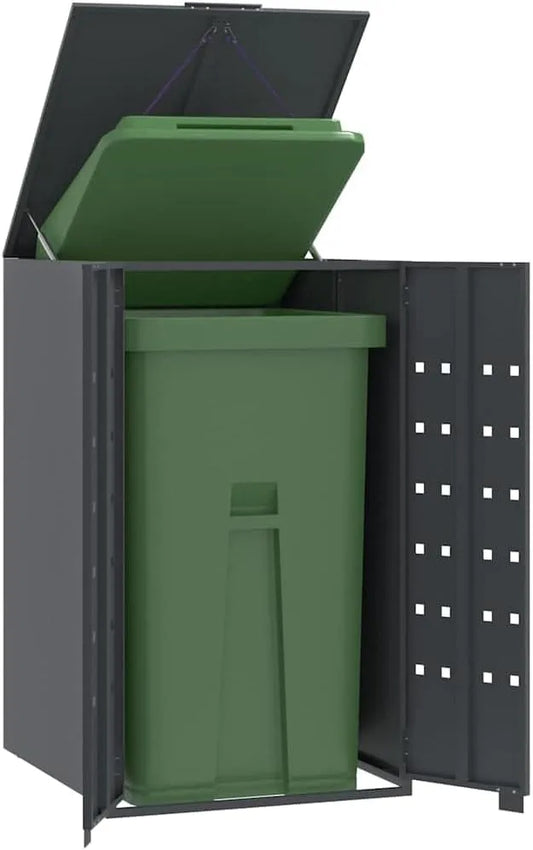 Mülltonnenbox – aus Stahl, 69 x 79 x 117 cm, 120 l, 240 l, anthrazit, als Sichtschutz und Unterstand für Abfalltonnen, Mülltonnenbox