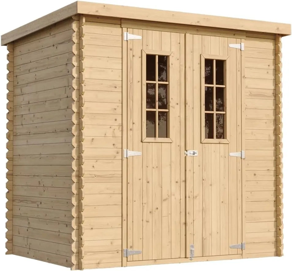 TIMBELA Gerätehaus M311C, aus Holz, 2,22 m², mit Boden, wetterfest, für Fahrräder und Zubehör