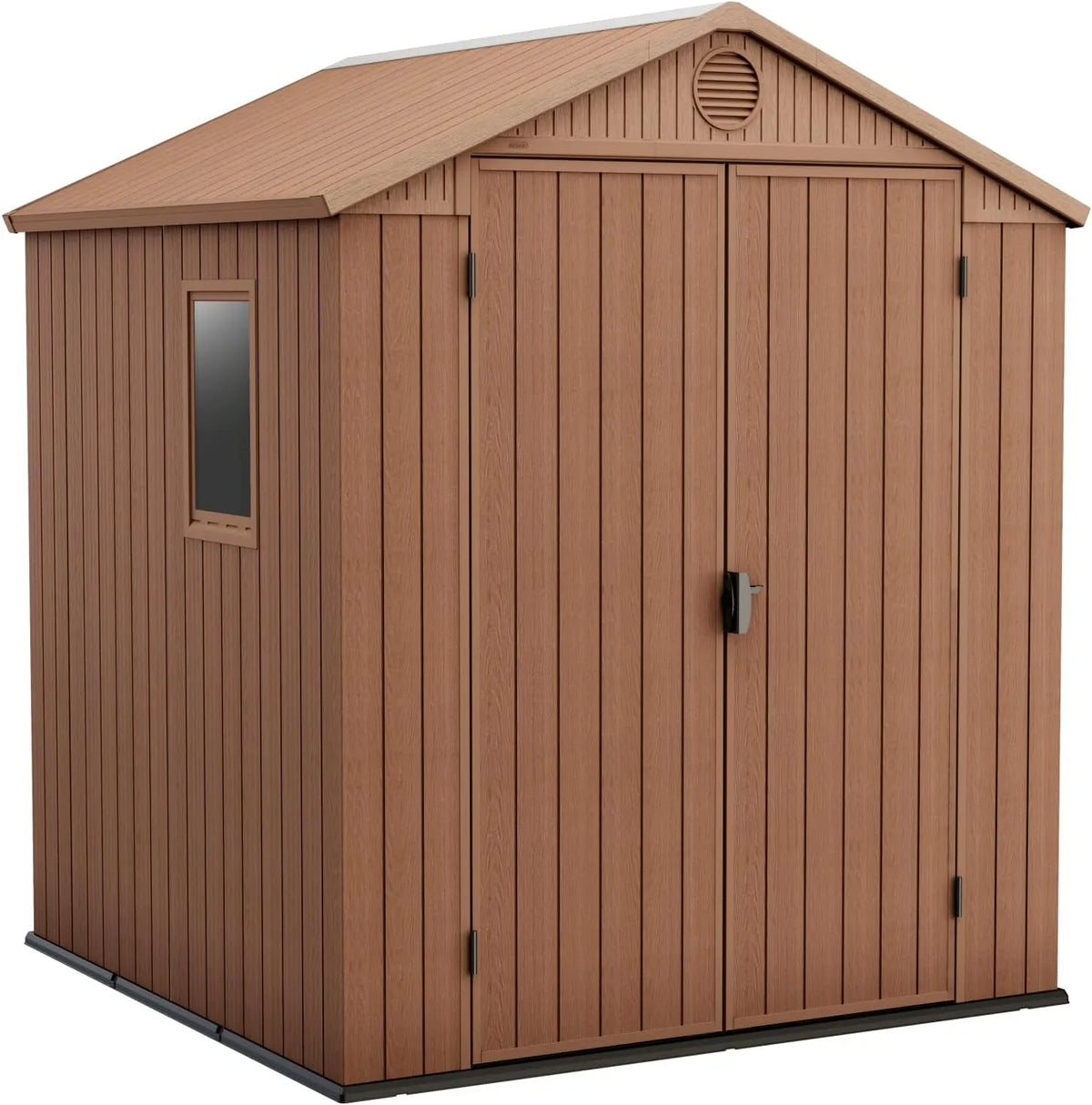 Keter Gerätehaus Darwin, 190 x 183 x 221 cm, 6 x 6, wetterfest, braun, für Gartengeräte, Werkzeug und Außenlagerung