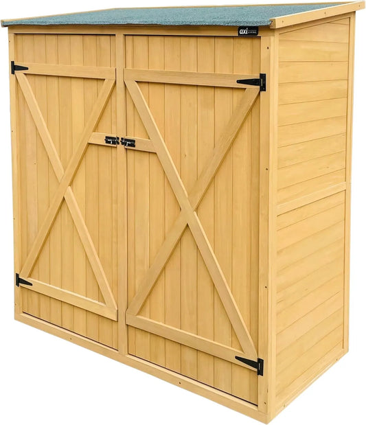 Gartenschrank – aus Holz, braun, für Werkzeug und Gartenzubehör