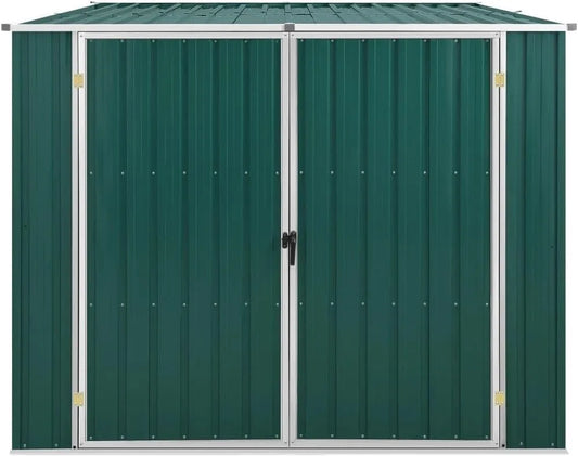 Gerätehaus, aus verzinktem Stahl, 195 x 198 x 159 cm, grün, für Gartengeräte und Werkzeug