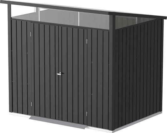Duramax Gerätehaus, aus Metall, 8 x 6, anthrazit, für Gartengeräte, Werkzeug und Außenlagerung